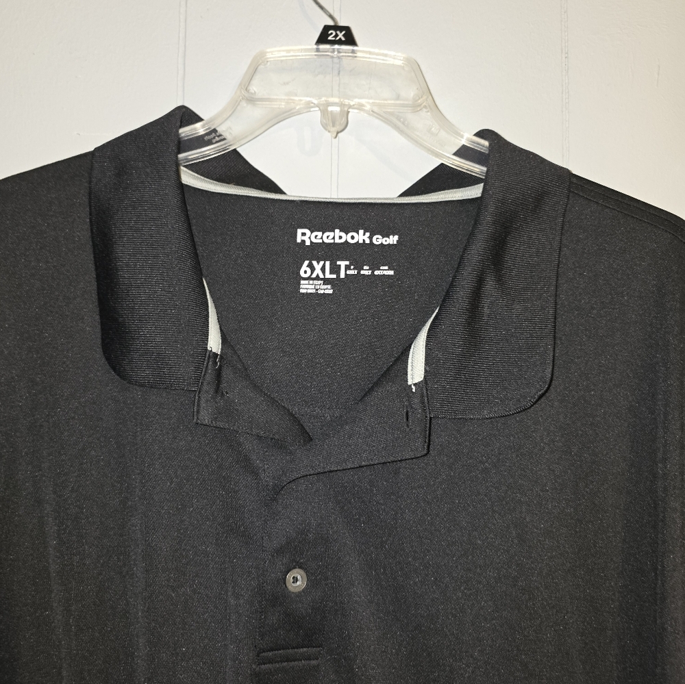 Men's Reebok Black Gold Polo 6xl Tall (fits more like 6x)